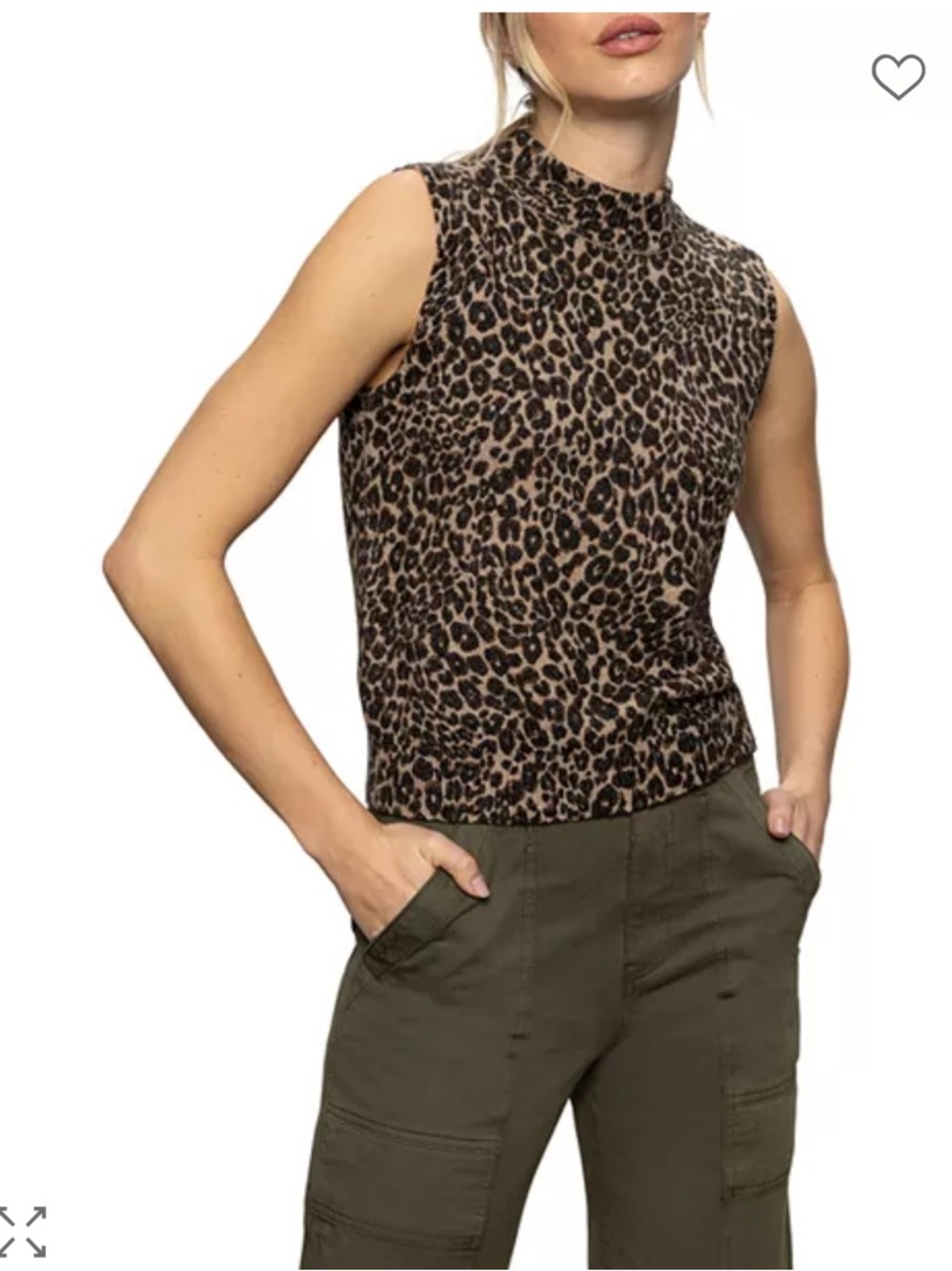 Sanctuary Leopard fuzzy shell French knit size S